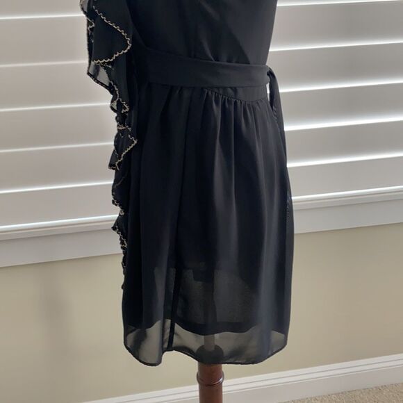 Black ruffle tunic dress size small boho - Picture 8 of 10
